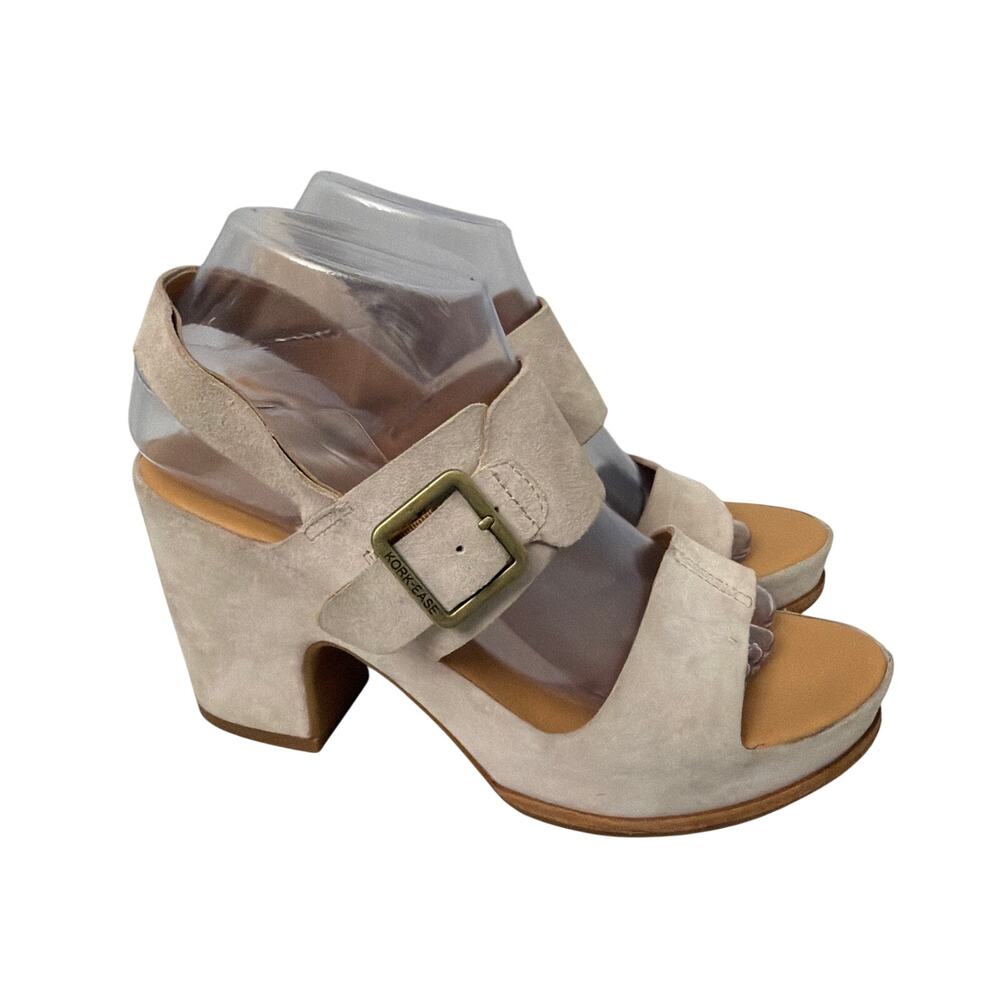 Kork Ease Sandals Womens Size 8 M San Carlos Platform Gray Suede Block Heel - Picture 1 of 16